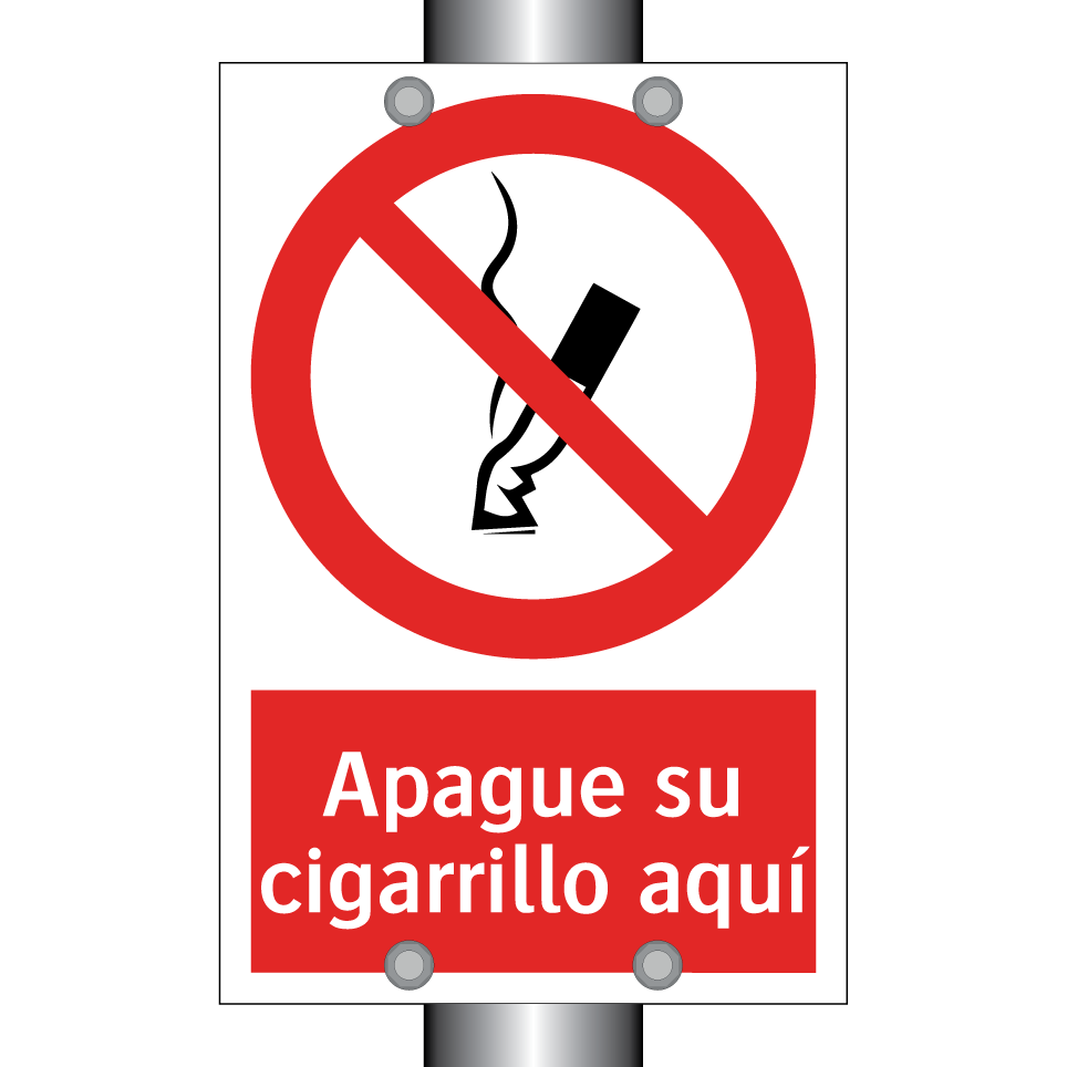 Apague su cigarrillo aquí