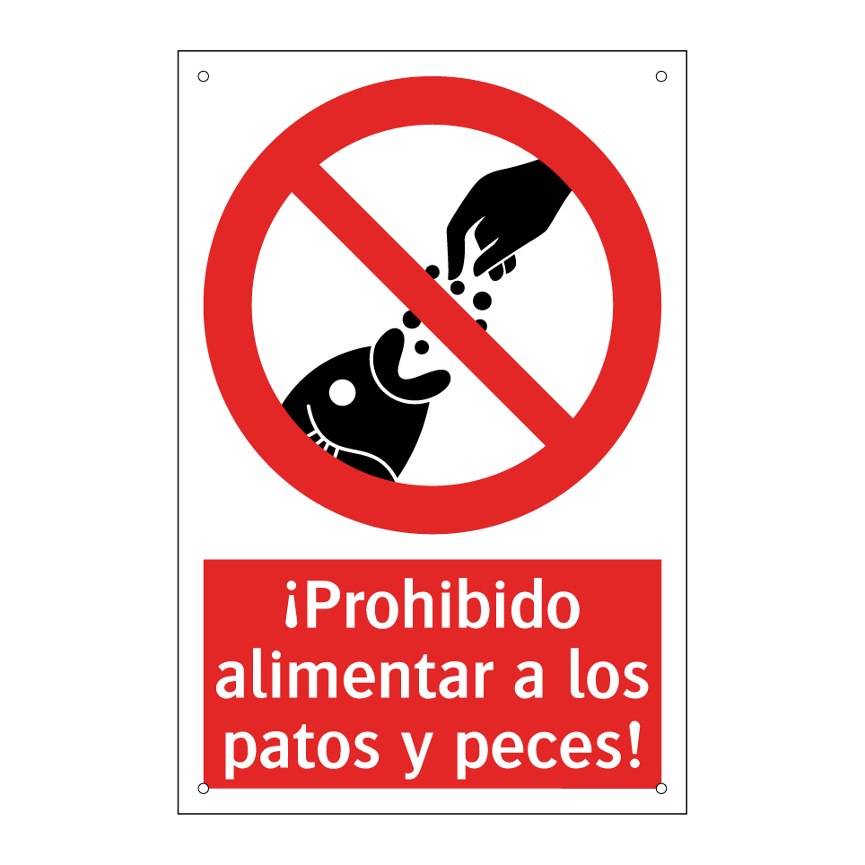 ¡Prohibido alimentar a los patos y peces!