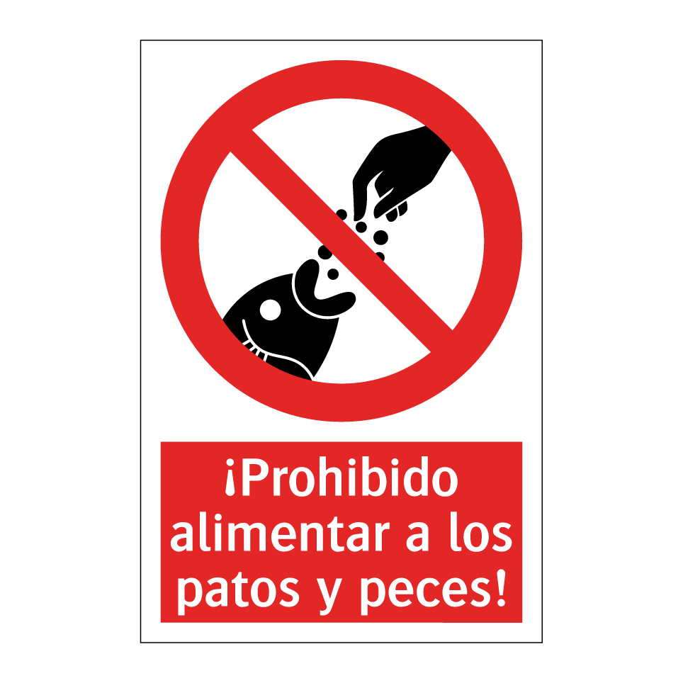 ¡Prohibido alimentar a los patos y peces!
