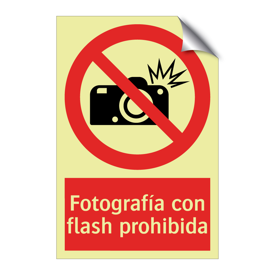 Fotografía con flash prohibida
