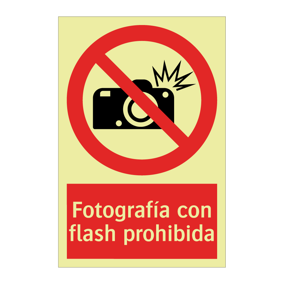 Fotografía con flash prohibida