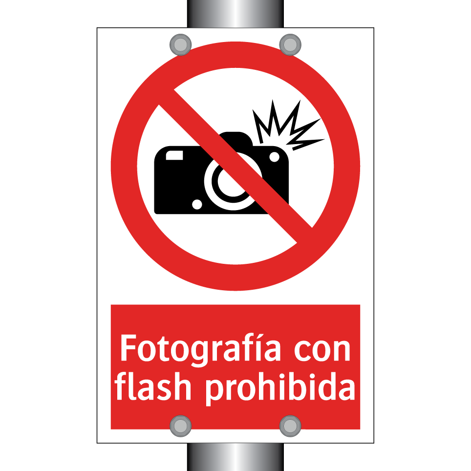 Fotografía con flash prohibida