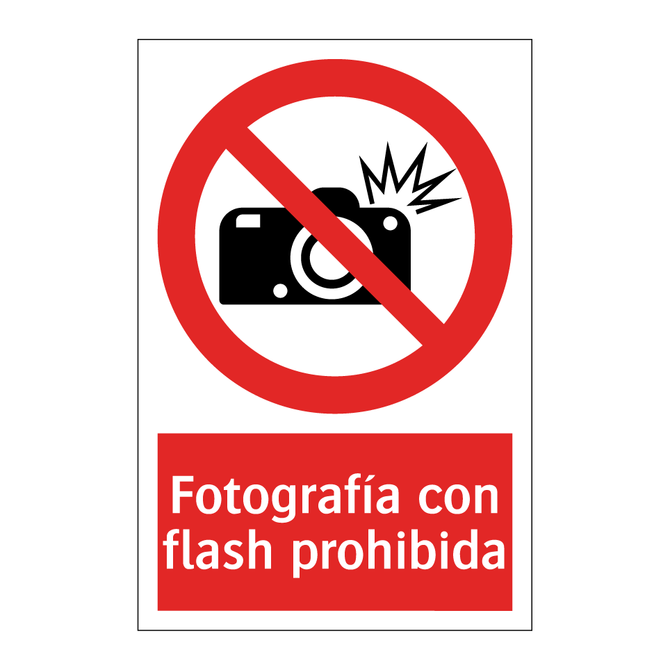 Fotografía con flash prohibida