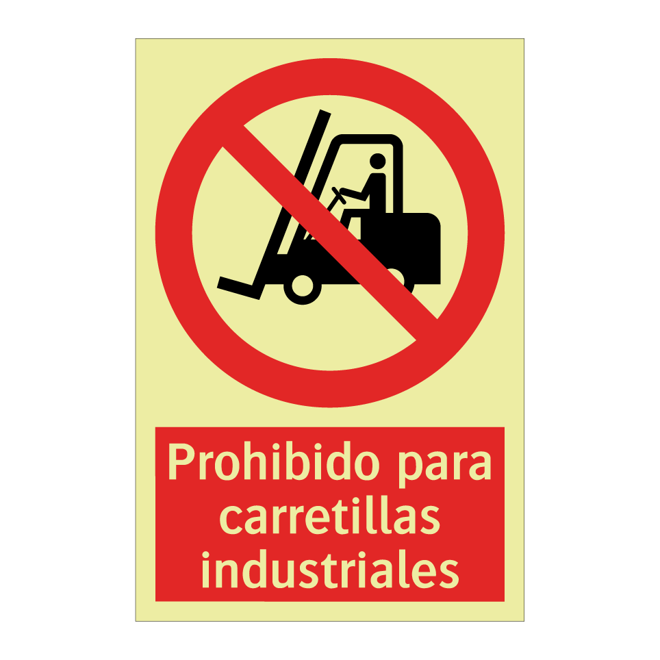 Prohibido para carretillas industriales