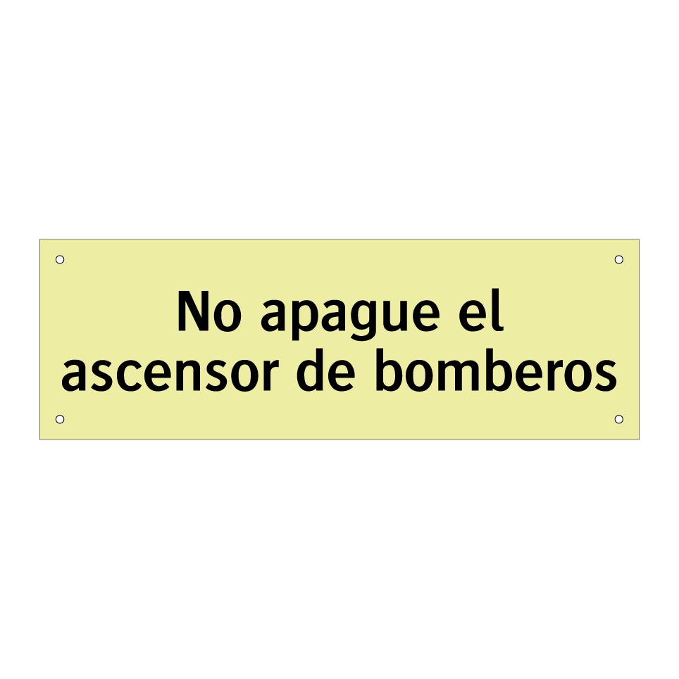 No apague el ascensor de bomberos