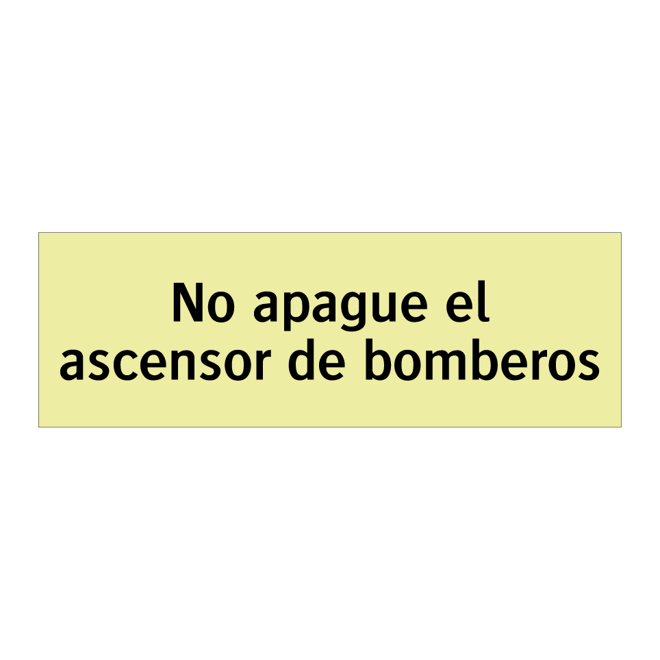 No apague el ascensor de bomberos