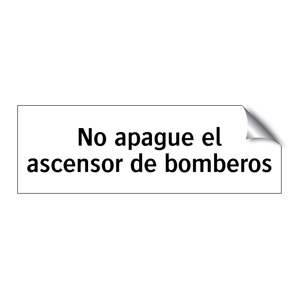 No apague el ascensor de bomberos