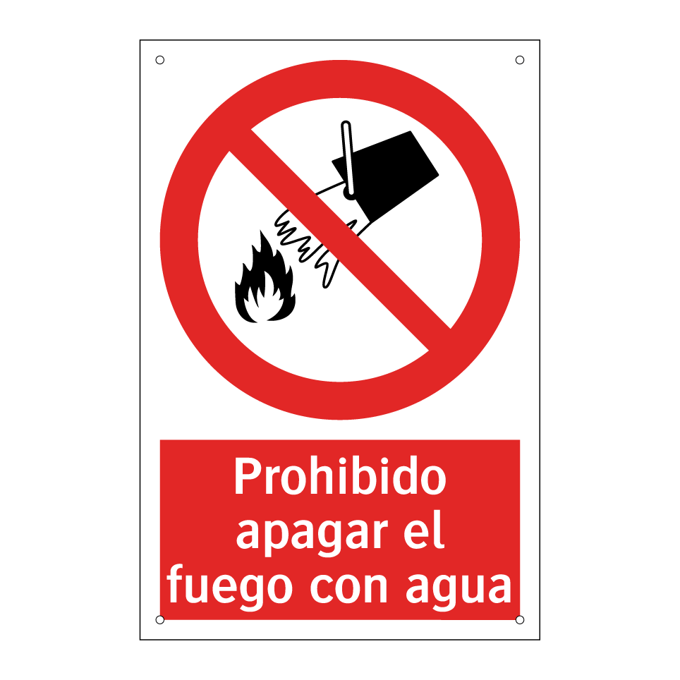Prohibido apagar el fuego con agua