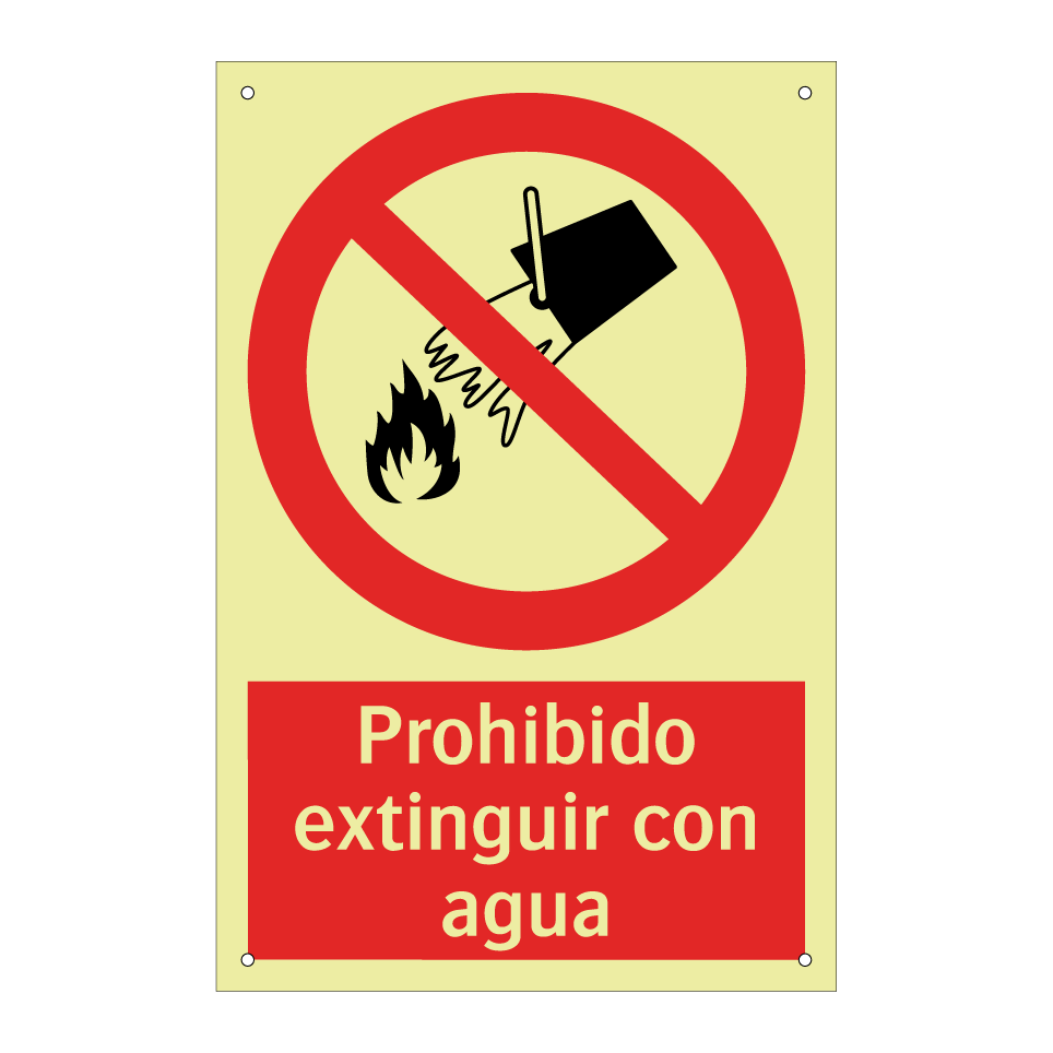 Prohibido extinguir con agua