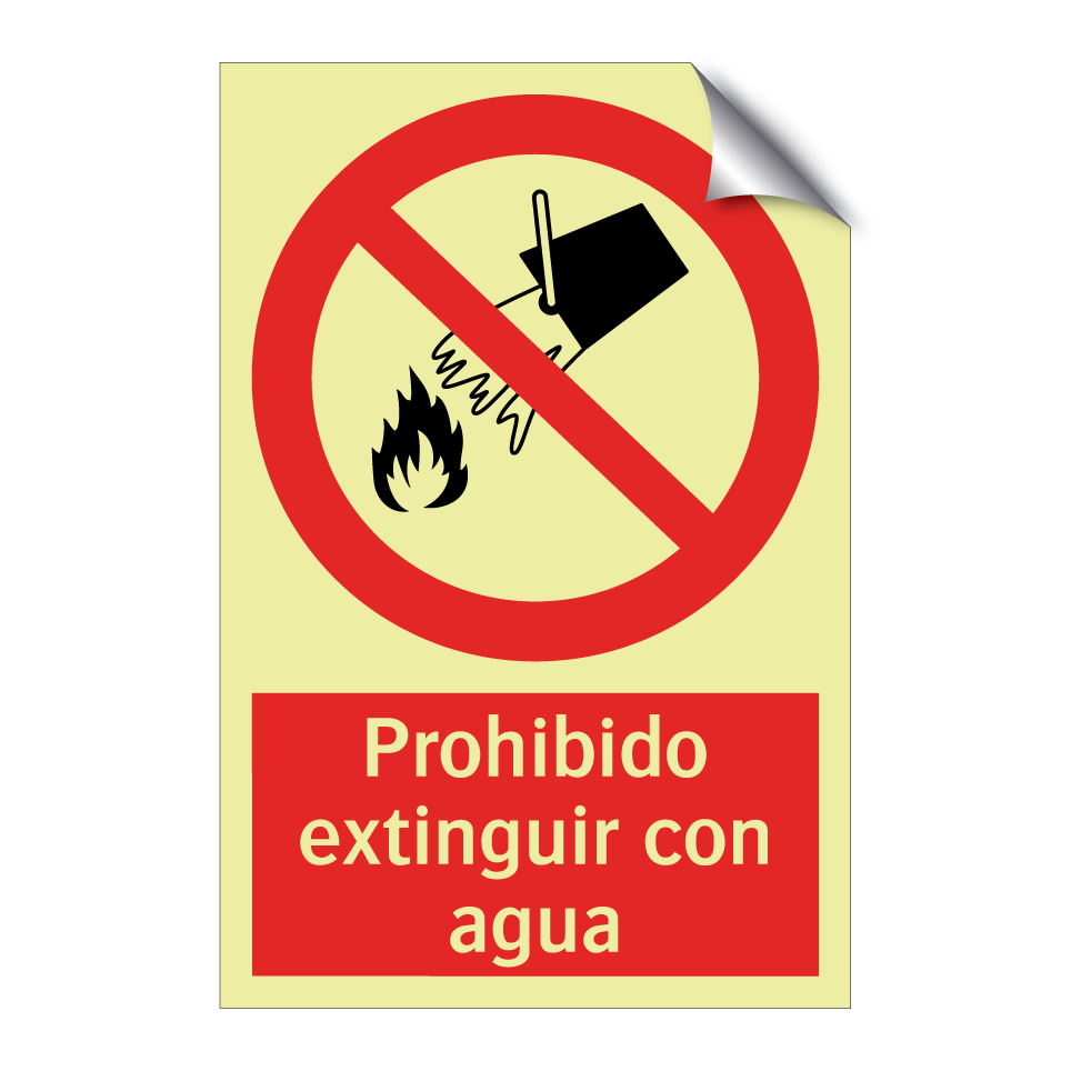 Prohibido extinguir con agua