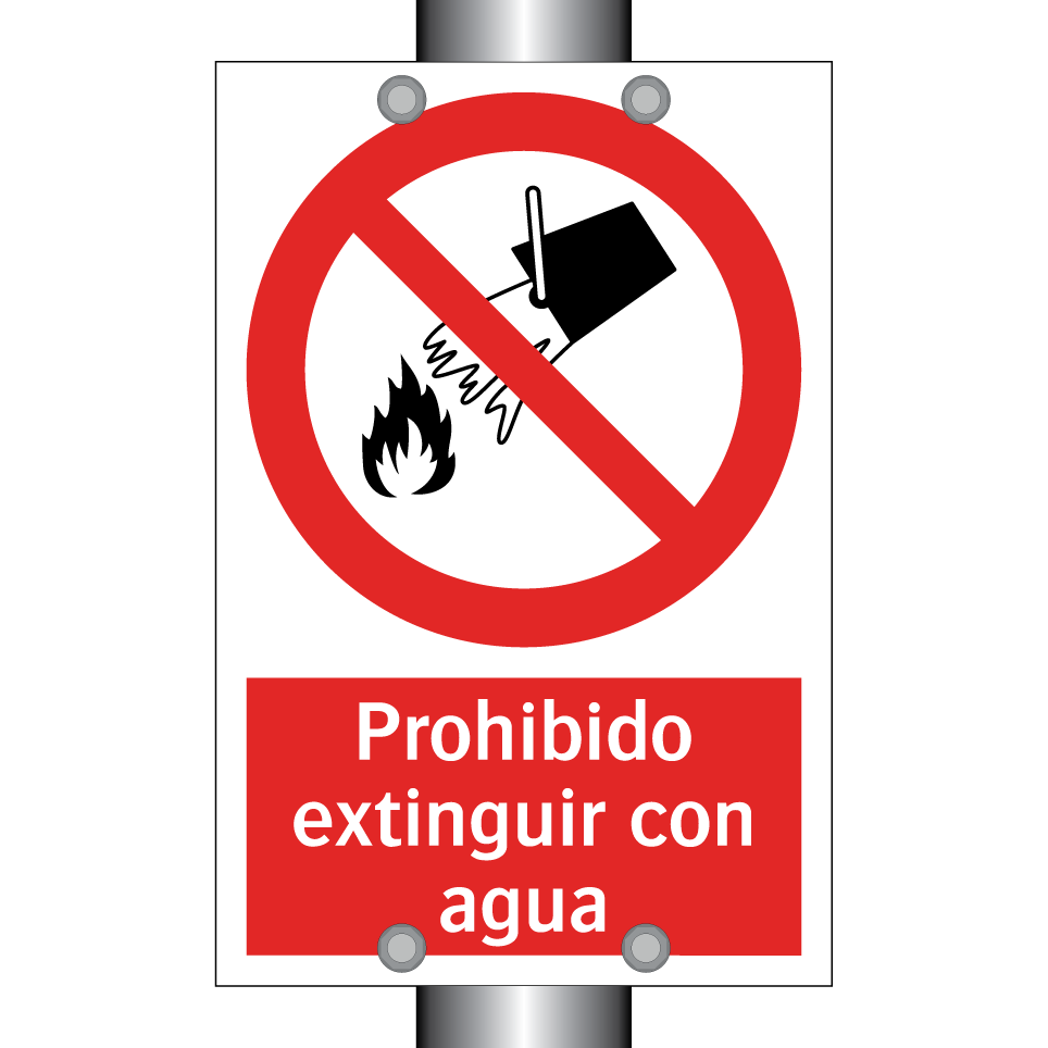 Prohibido extinguir con agua