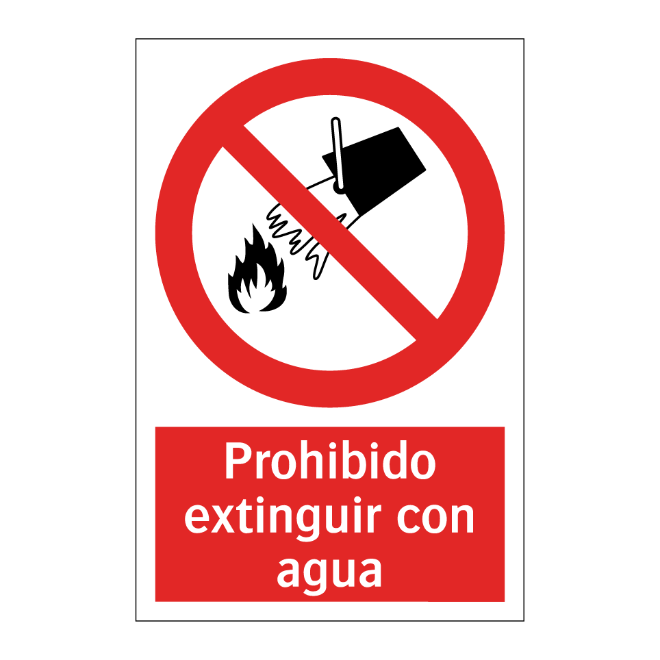 Prohibido extinguir con agua