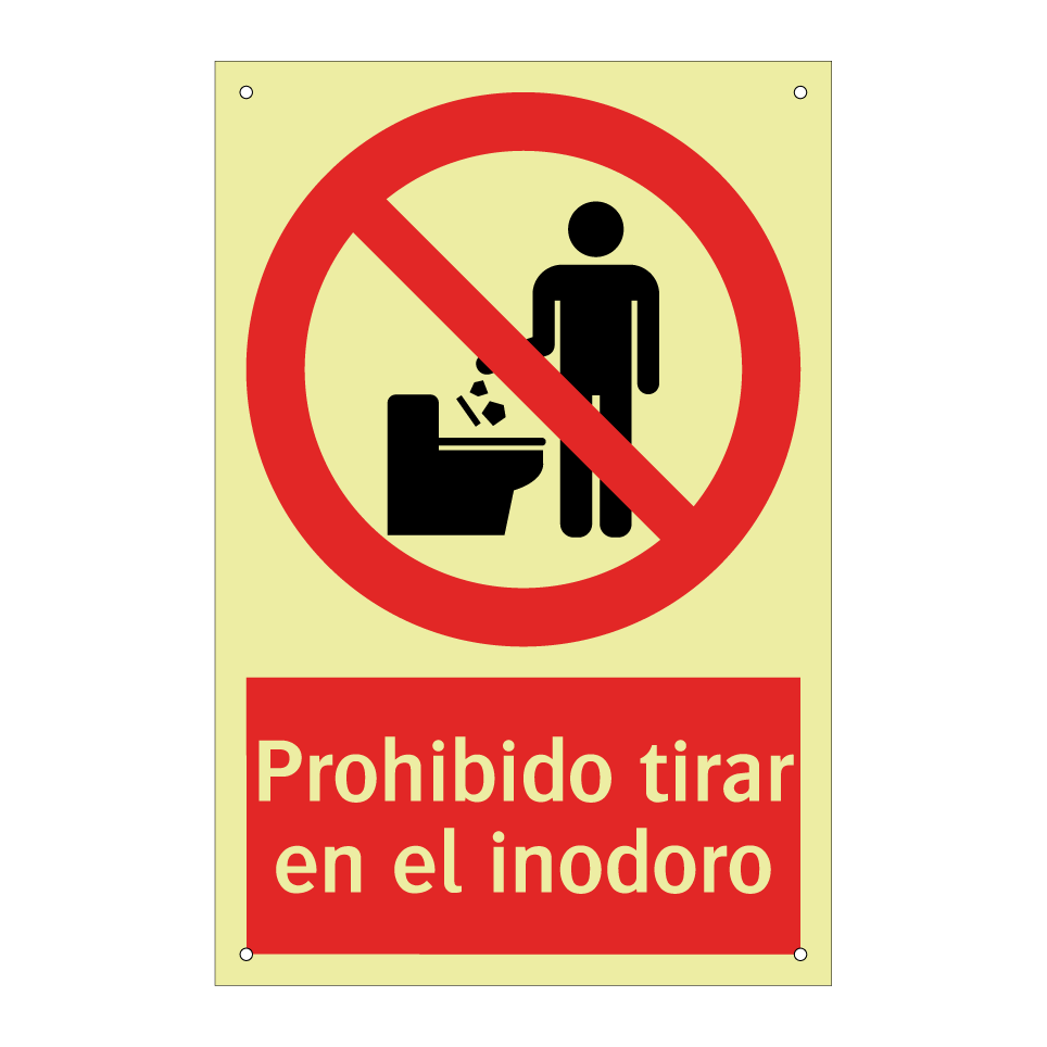Prohibido tirar en el inodoro