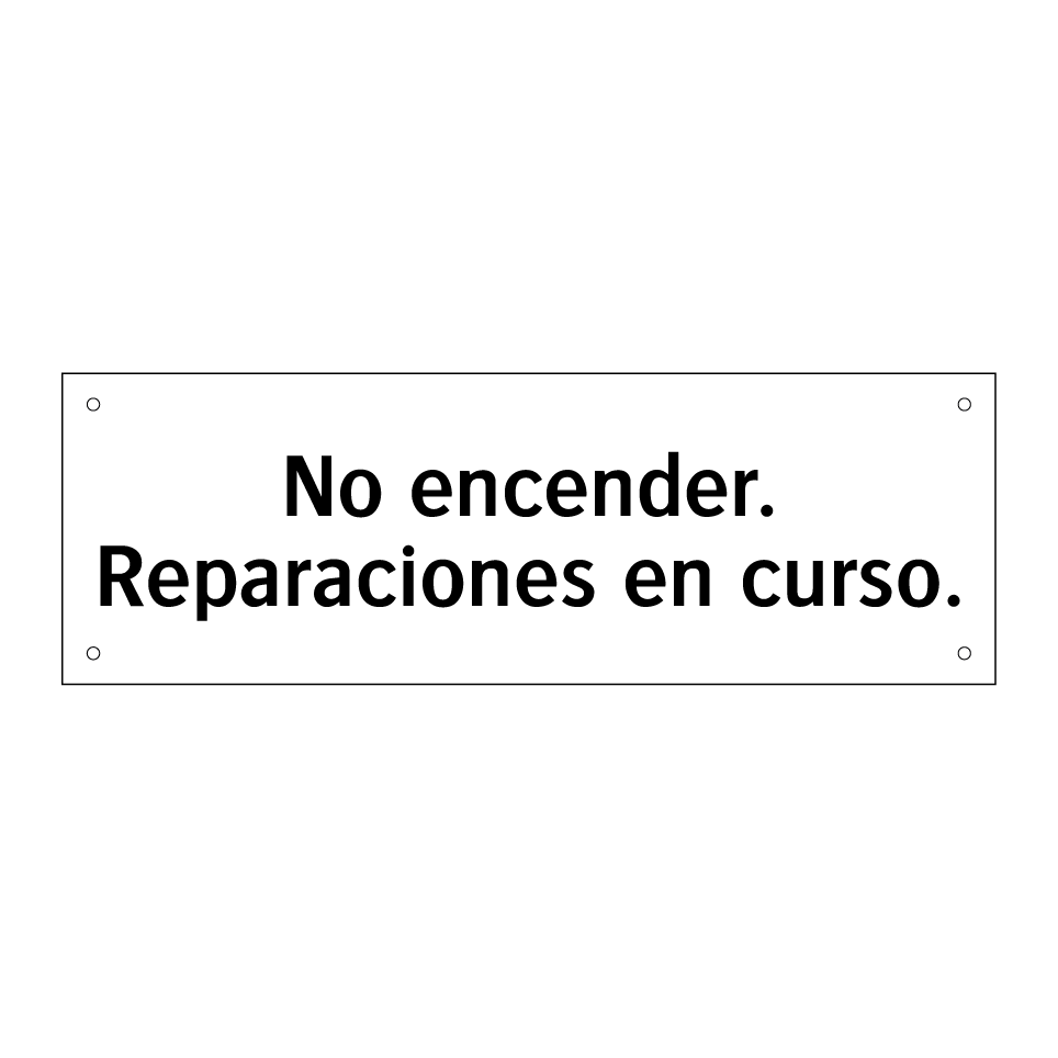 No encender. Reparaciones en curso.