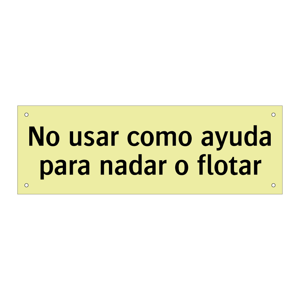 No usar como ayuda para nadar o flotar