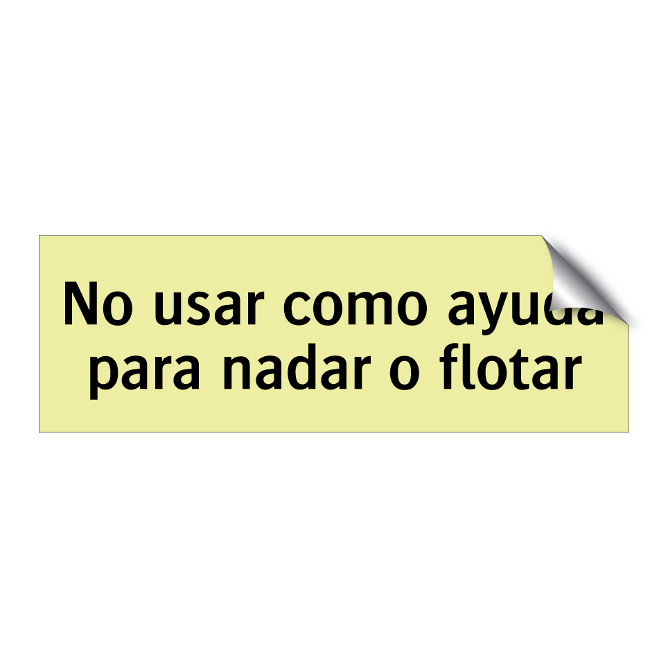 No usar como ayuda para nadar o flotar