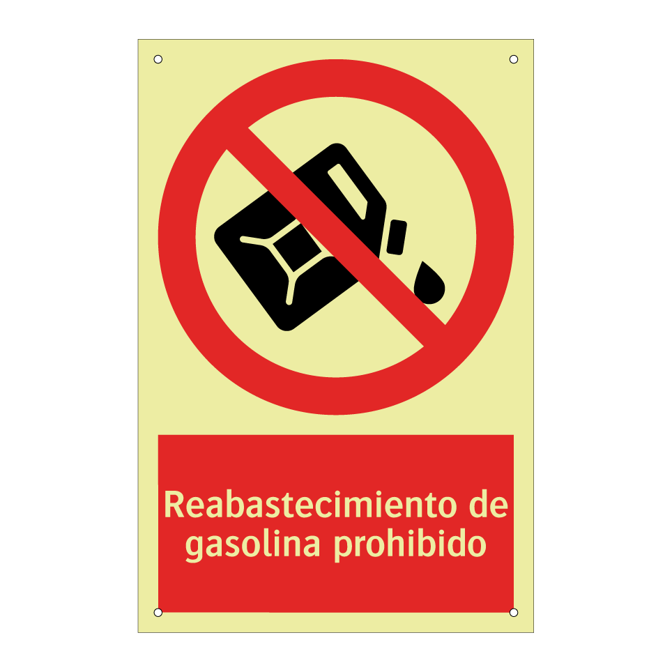 Reabastecimiento de gasolina prohibido
