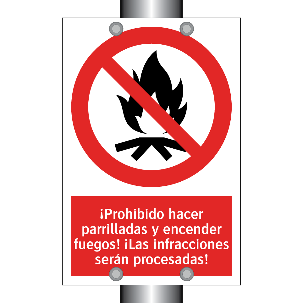 ¡Prohibido hacer parrilladas y encender fuegos! ¡Las infracciones serán procesadas!