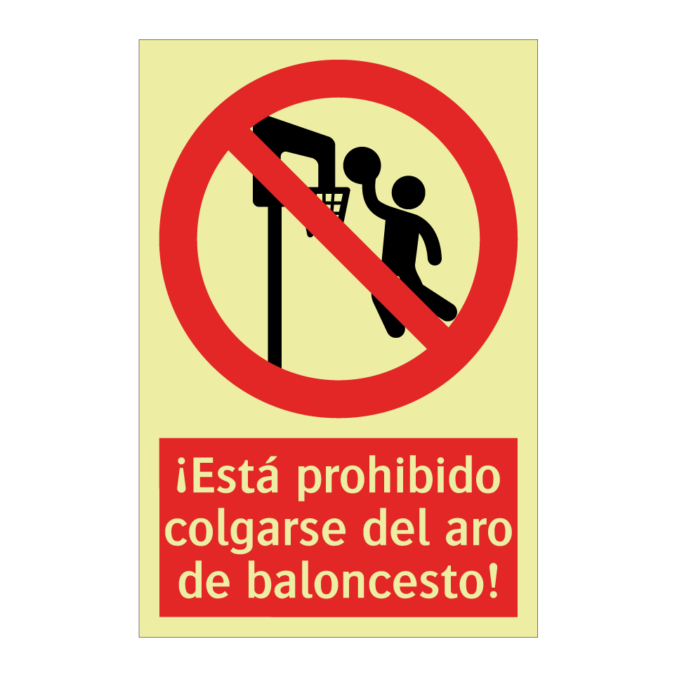 ¡Está prohibido colgarse del aro de baloncesto!