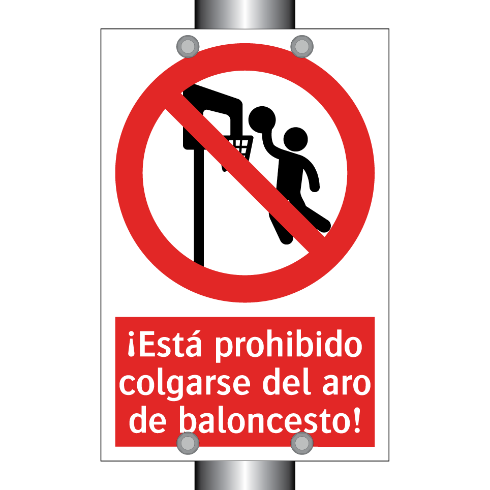 ¡Está prohibido colgarse del aro de baloncesto!