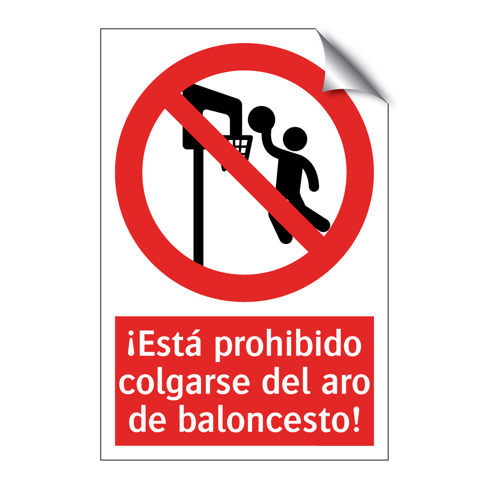 ¡Está prohibido colgarse del aro de baloncesto!