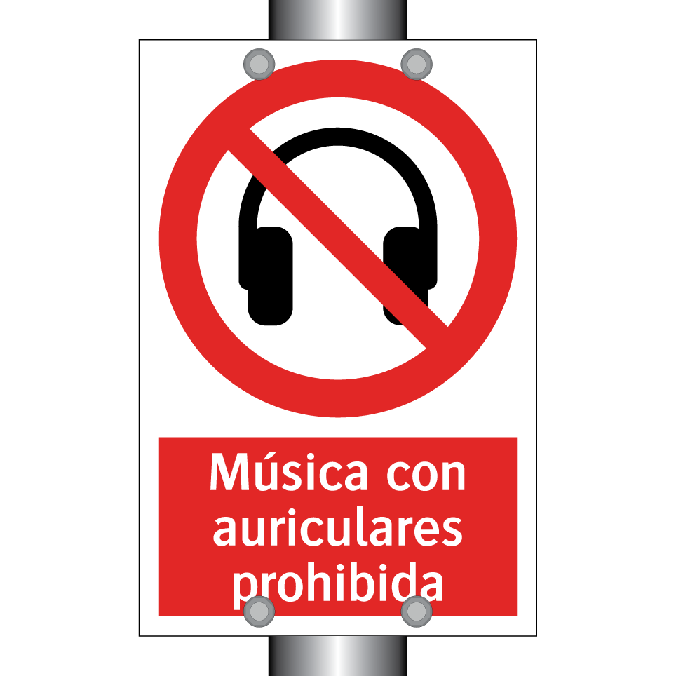 Música con auriculares prohibida