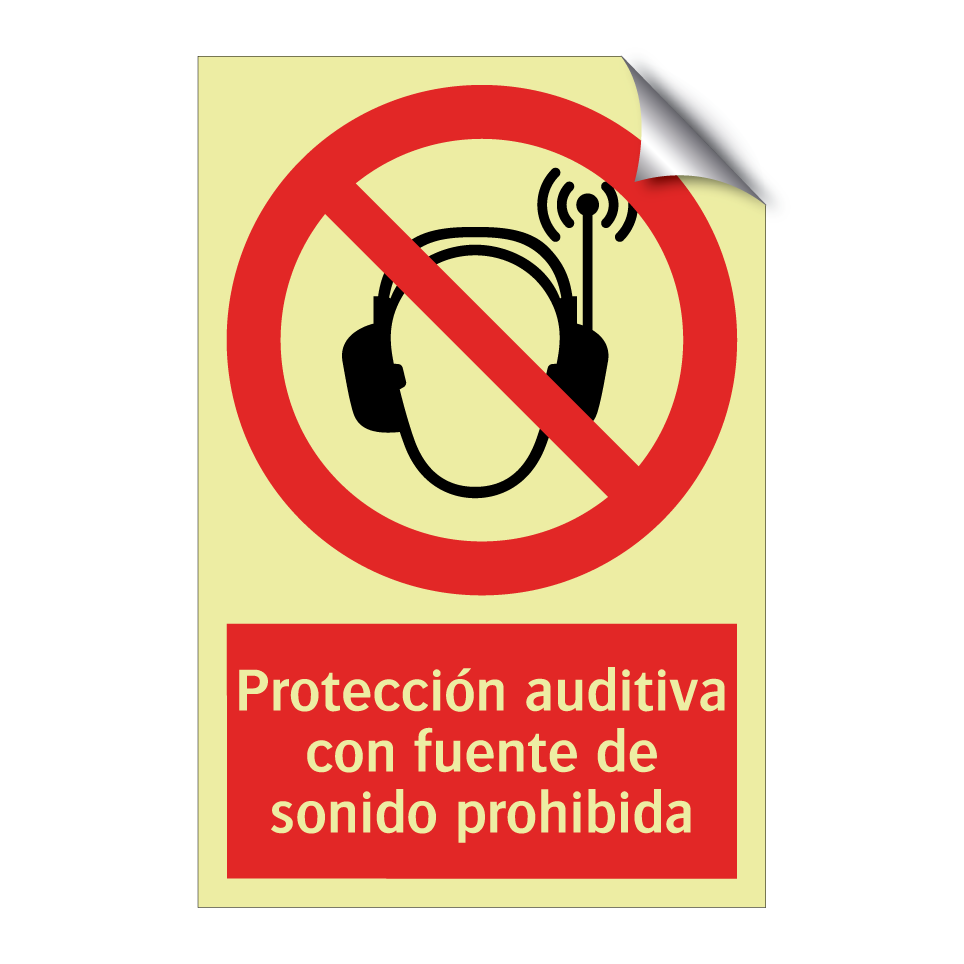 Protección auditiva con fuente de sonido prohibida