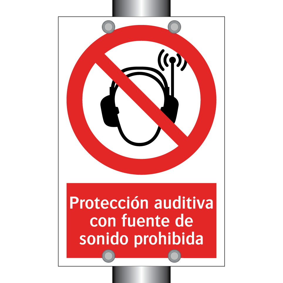 Protección auditiva con fuente de sonido prohibida