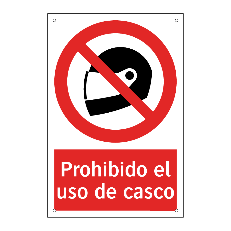Prohibido el uso de casco