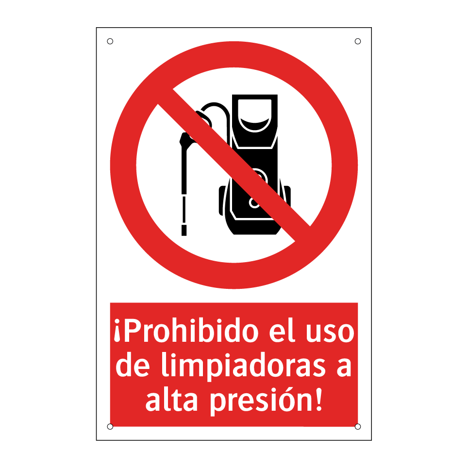 ¡Prohibido el uso de limpiadoras a alta presión!