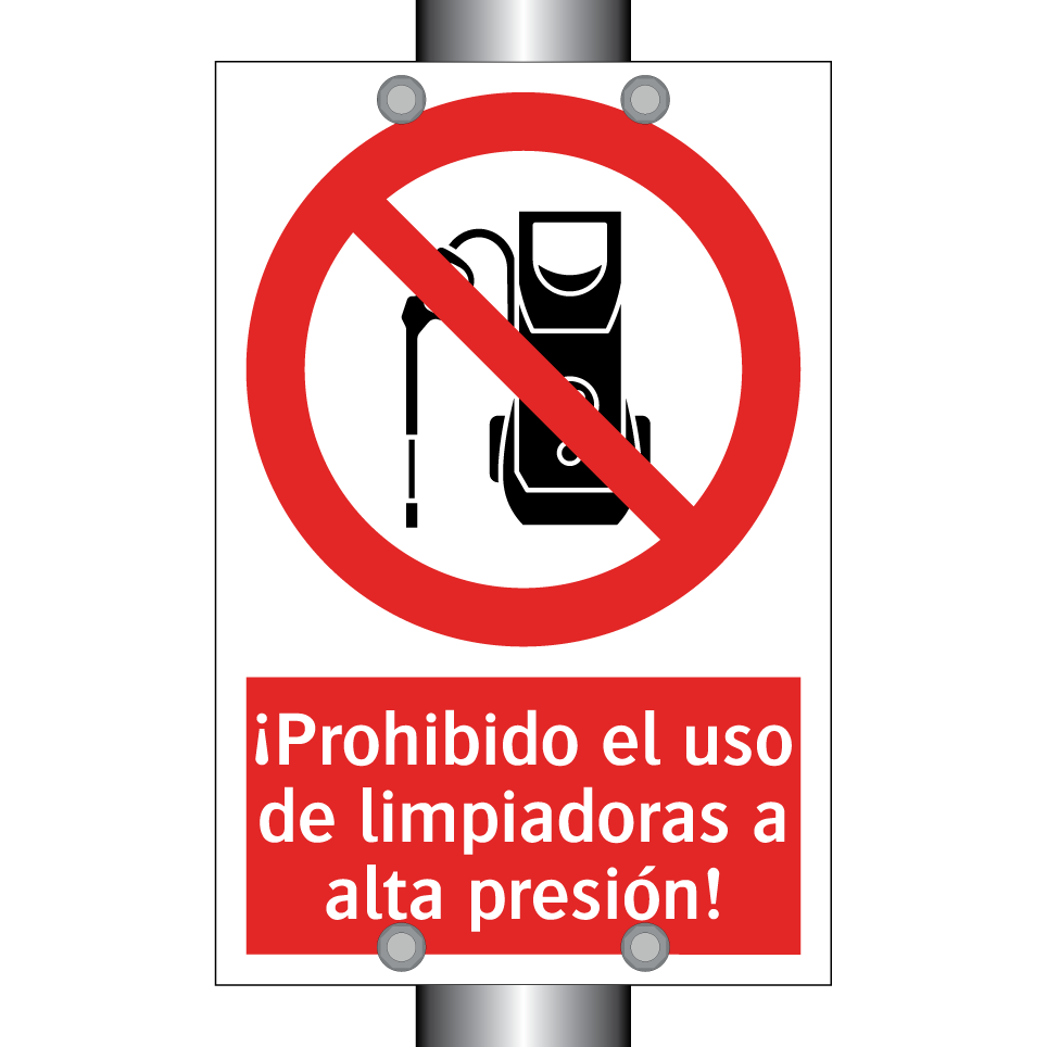 ¡Prohibido el uso de limpiadoras a alta presión!