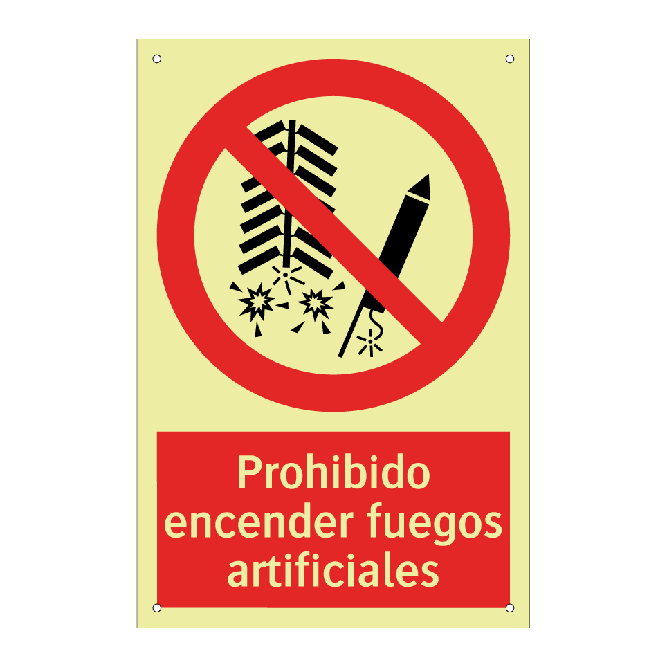 Prohibido encender fuegos artificiales