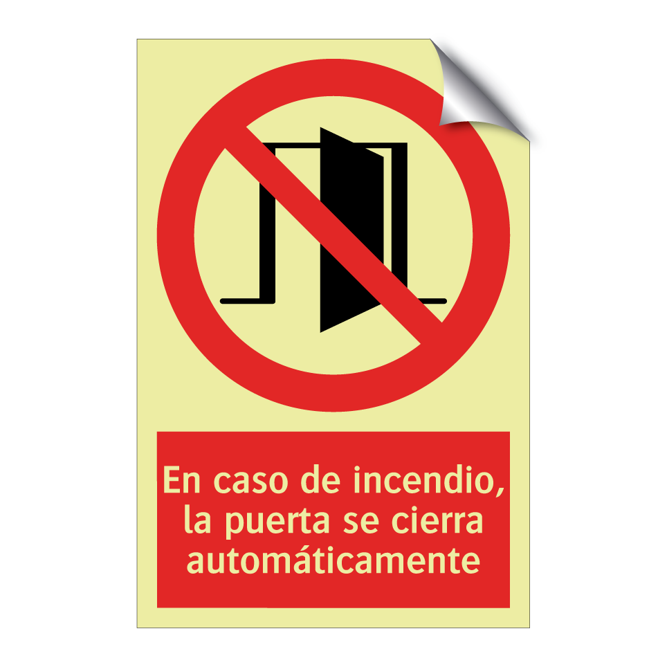 En caso de incendio, la puerta se cierra automáticamente
