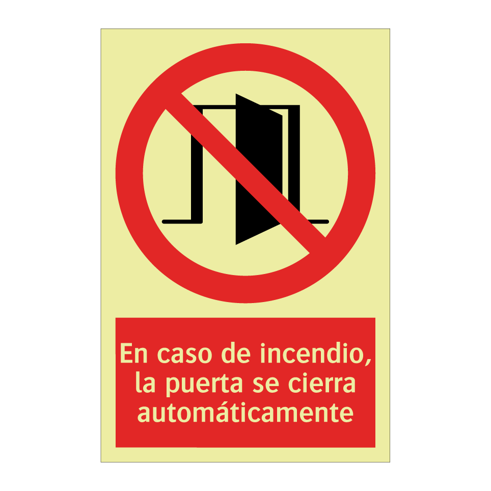 En caso de incendio, la puerta se cierra automáticamente