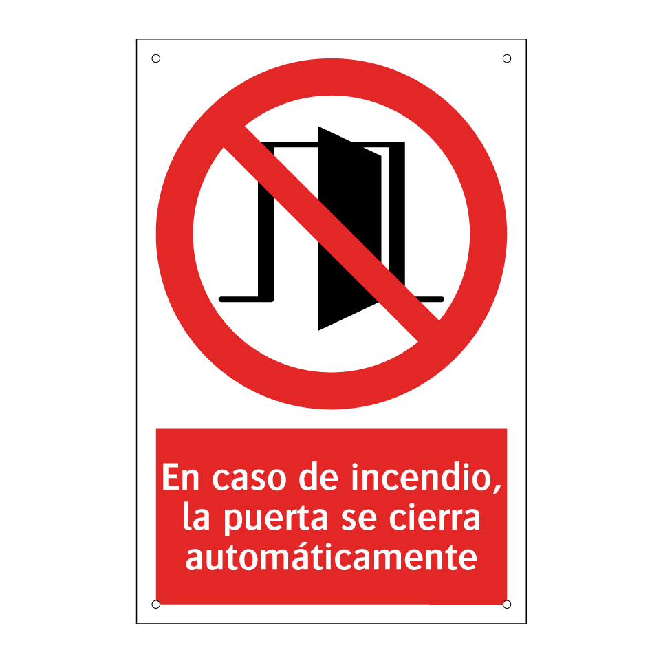 En caso de incendio, la puerta se cierra automáticamente
