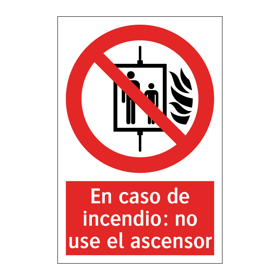 En caso de incendio: no use el ascensor
