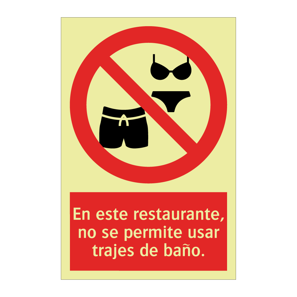 En este restaurante, no se permite usar trajes de baño.