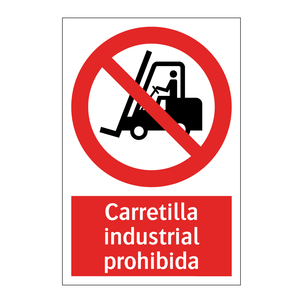 Carretilla industrial prohibida