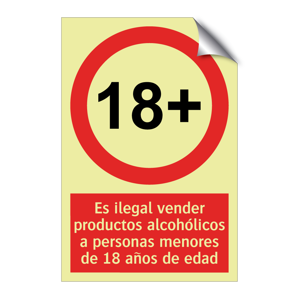Es ilegal vender productos alcohólicos a personas menores de 18 años de edad