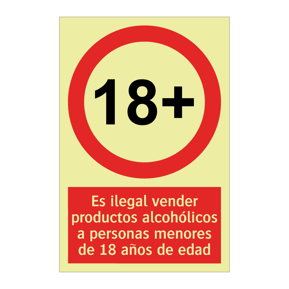 Es ilegal vender productos alcohólicos a personas menores de 18 años de edad