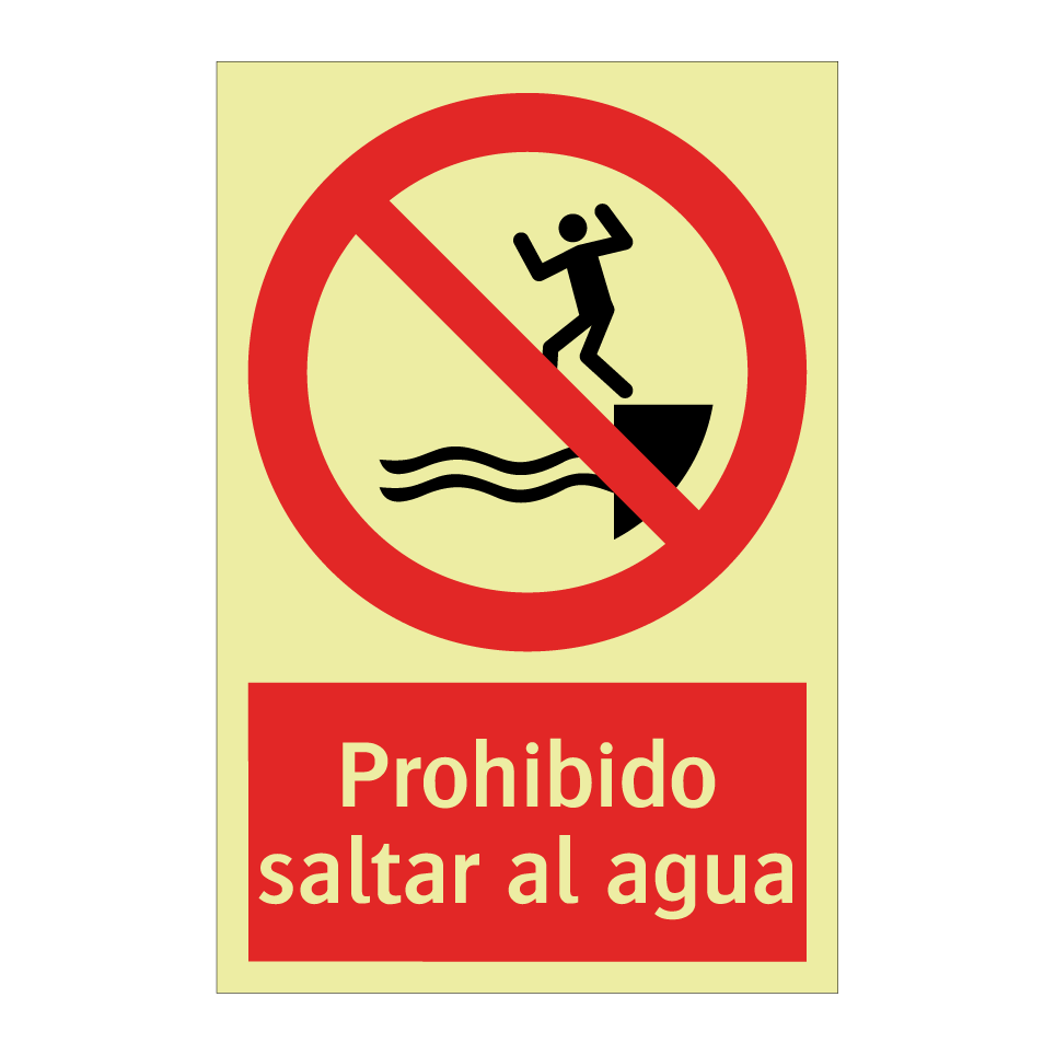 Prohibido saltar al agua