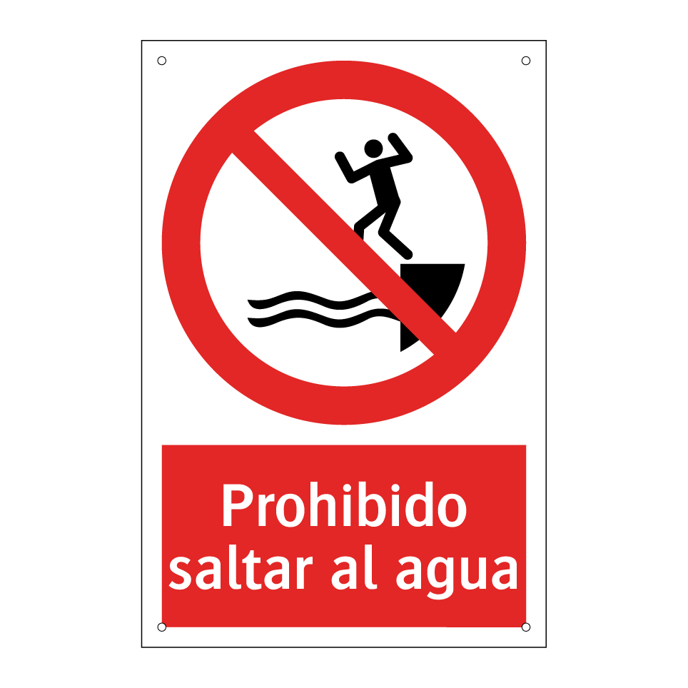 Prohibido saltar al agua