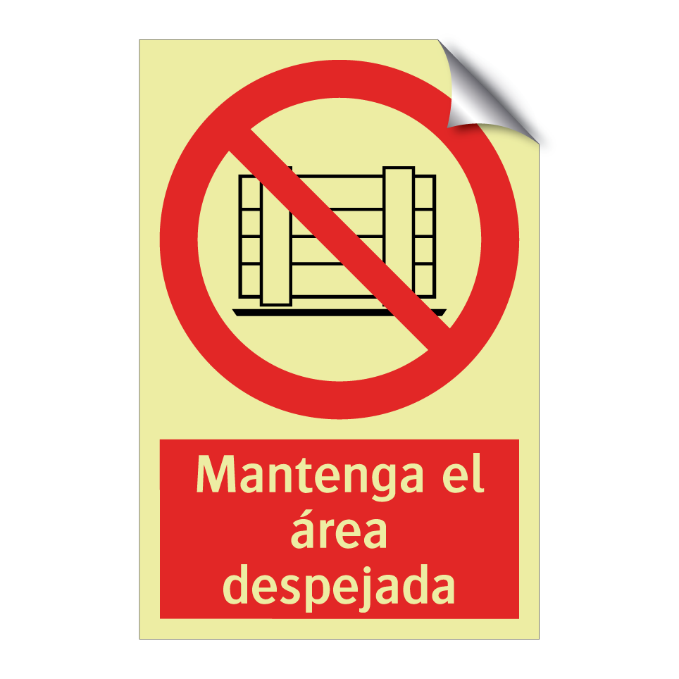Mantenga el área despejada