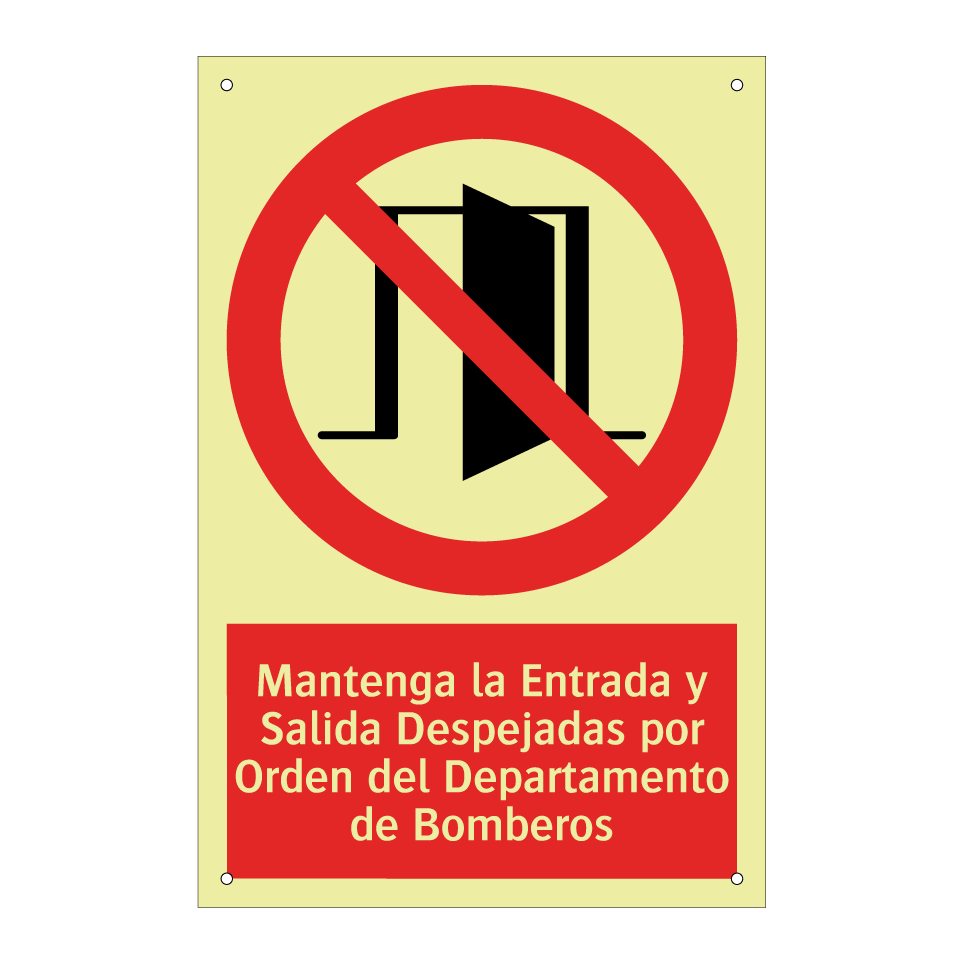 Mantenga la Entrada y Salida Despejadas por Orden del Departamento de Bomberos