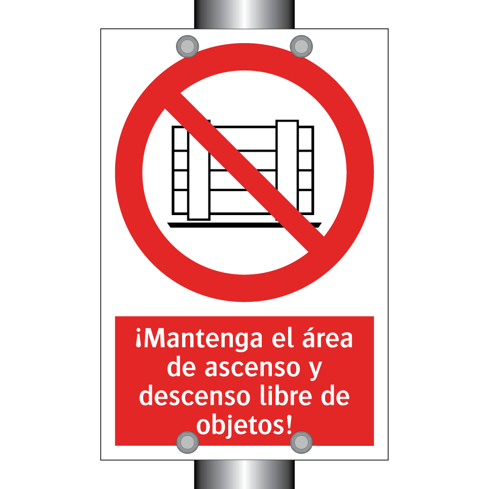 ¡Mantenga el área de ascenso y descenso libre de objetos!