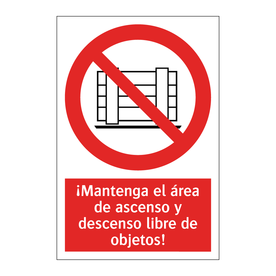 ¡Mantenga el área de ascenso y descenso libre de objetos!