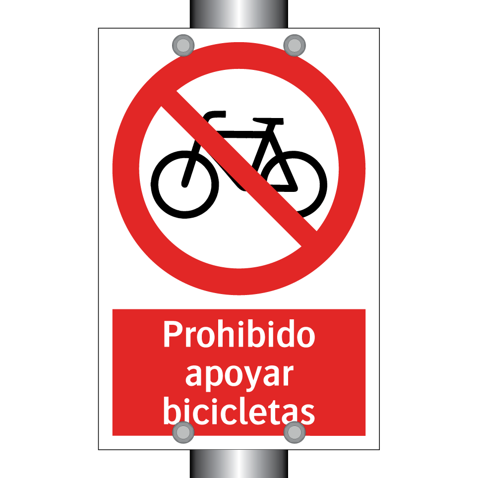 Prohibido apoyar bicicletas