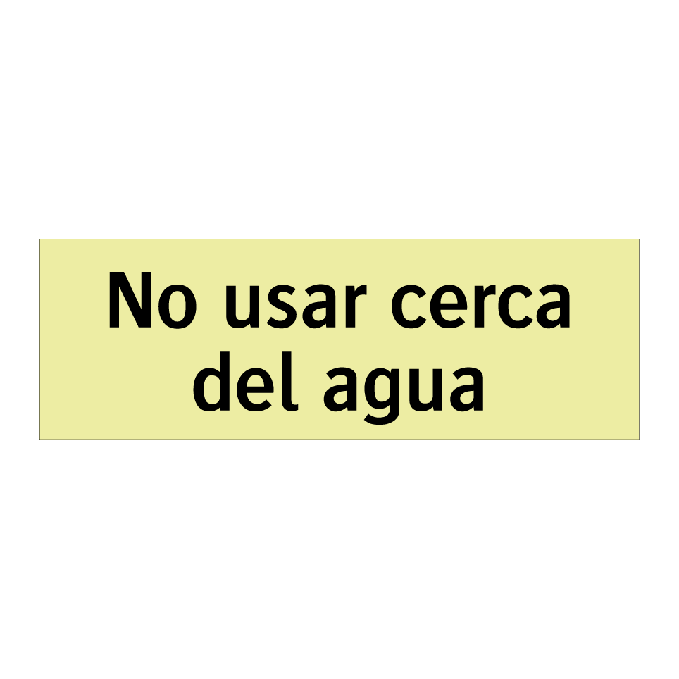 No usar cerca del agua