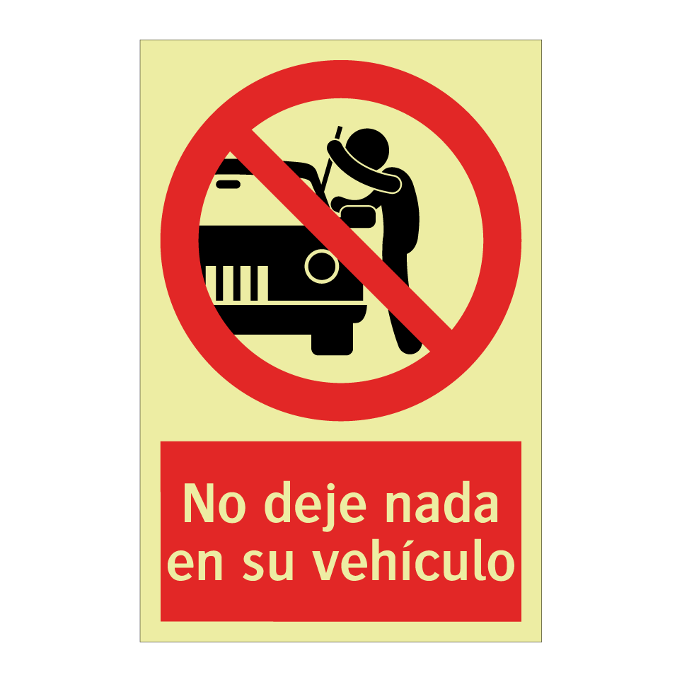 No deje nada en su vehículo