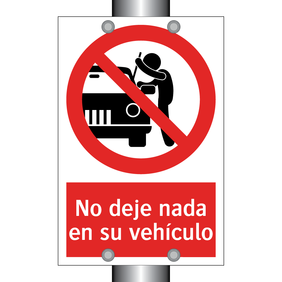 No deje nada en su vehículo